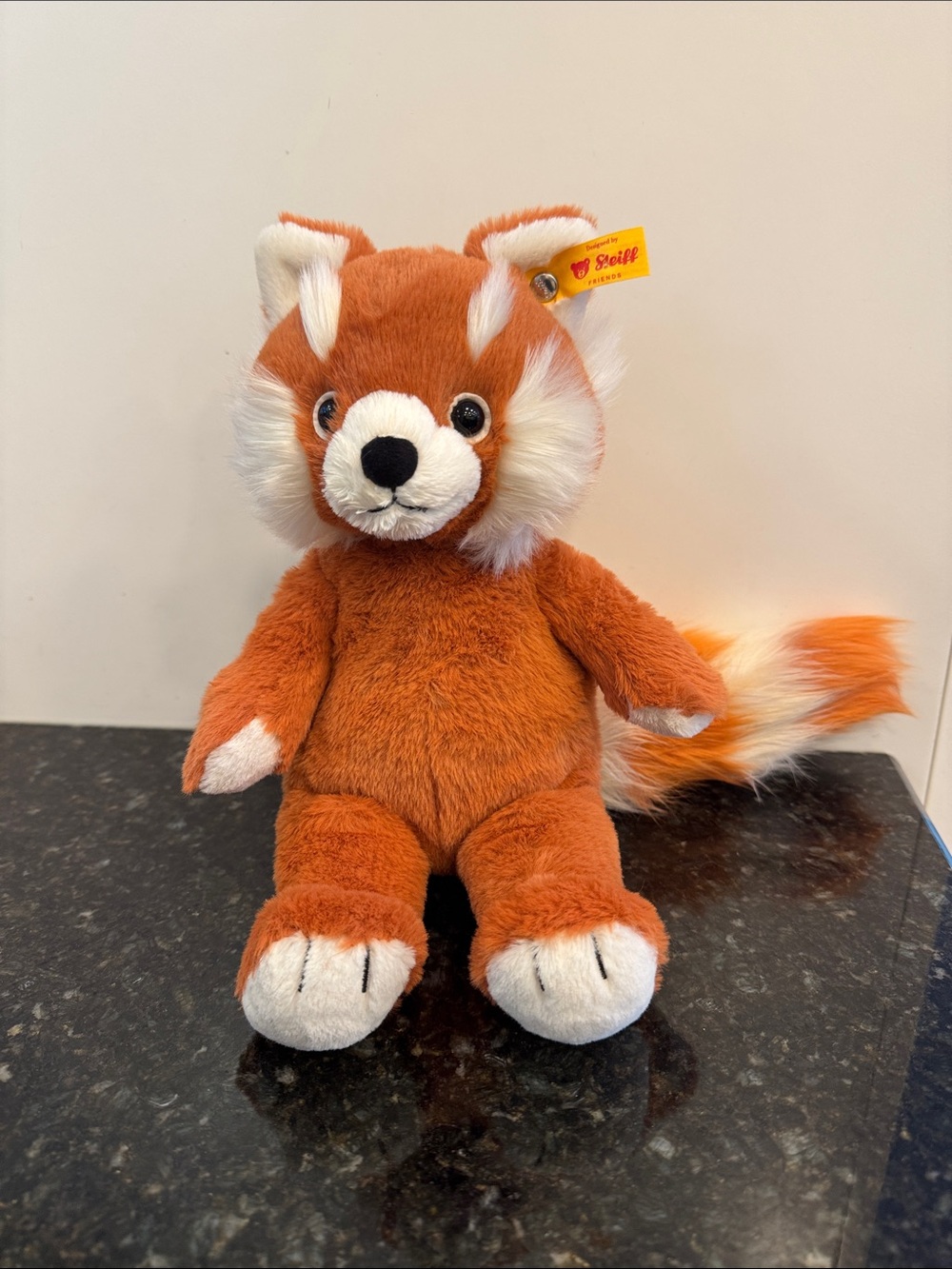 Steiff Red Panda Plush Toy - Orange and White Stuffed Animal-Benji